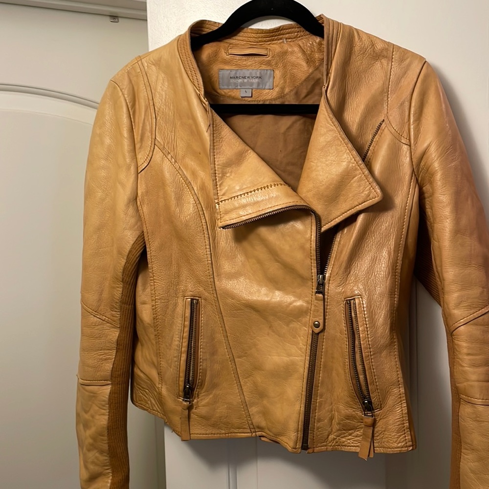 Marc New York camel leather jacket